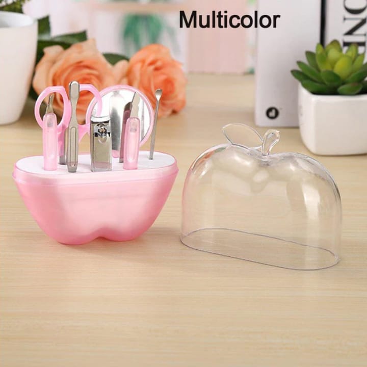 8 Pcs Apple Manicure Set ABS Plastic Mani Pedi Kit | Pink Colour