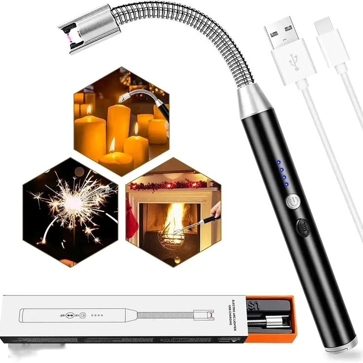 USB Rechargeable Electric Arc Lighter – Flameless Windproof Lighter