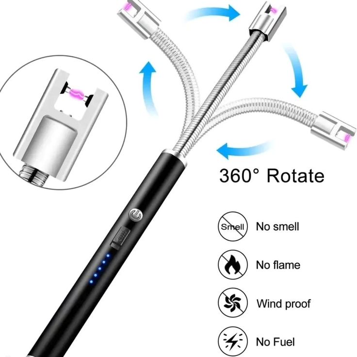 USB Rechargeable Electric Arc Lighter – Flameless Windproof Lighter